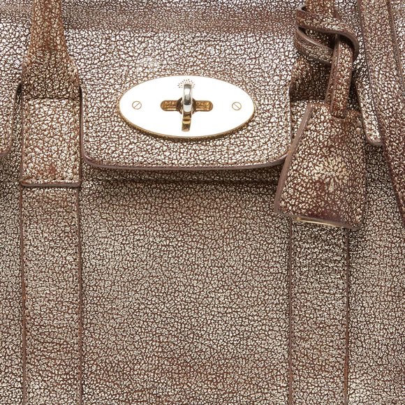 Mulberry Metallic Brown Leather Mini Bayswater Satchel - Picture 6 of 9